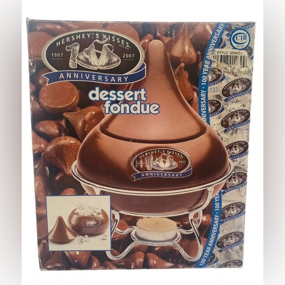 Hershey's Kisses Ceramic Fondue Set for 4 New - Picture 7 of 10